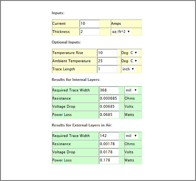 Pcb Trace Current Chart