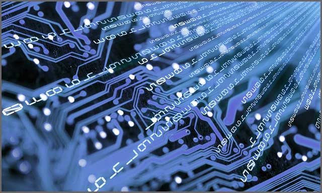 A close look at an electronic circuit board inside a PC A close look at an electronic circuit board inside a PC
