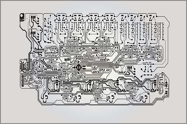 It shows a possible trace data of HDI PCB