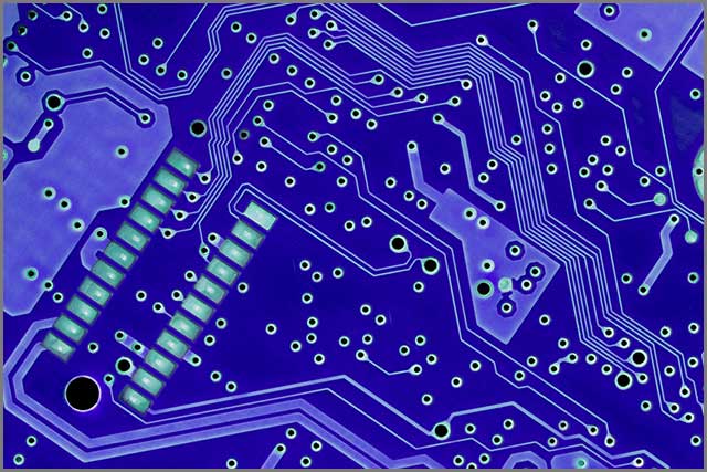 A fragment of the printed circuit board