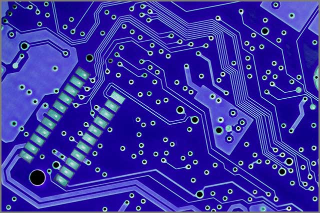 A fragment of the printed circuit board