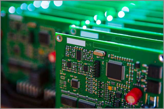 A group of electronic printed circuit boards
