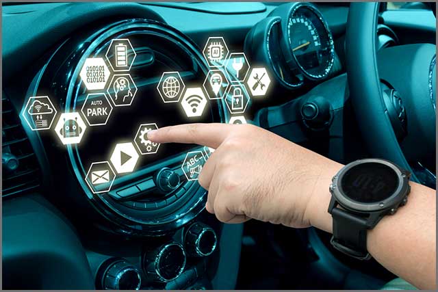 An illustration of a smart vehicle interface.