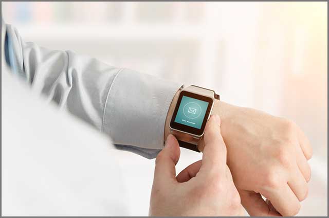 Smartwatch used by a man