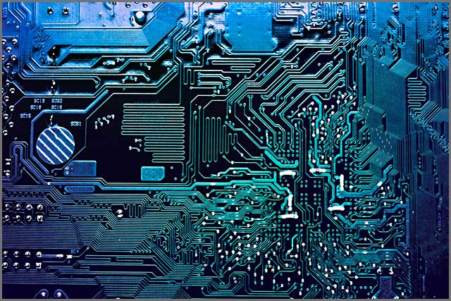 Blue circuit board