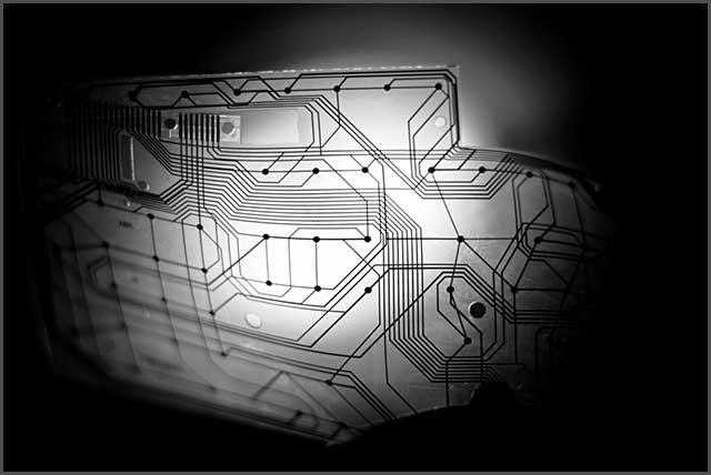 A transparent flexible electronic circuit