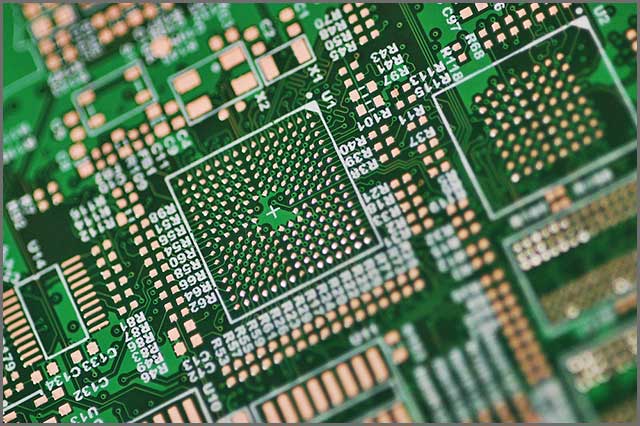 A printed circuit board close up