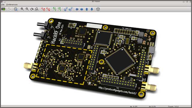 An image of the 3D feature of the KiCad software An image of the 3D feature of the KiCad software