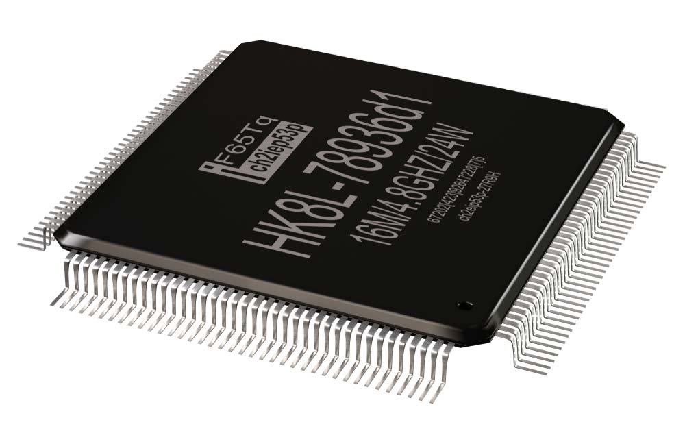 An integrated circuit with a quad-flat package