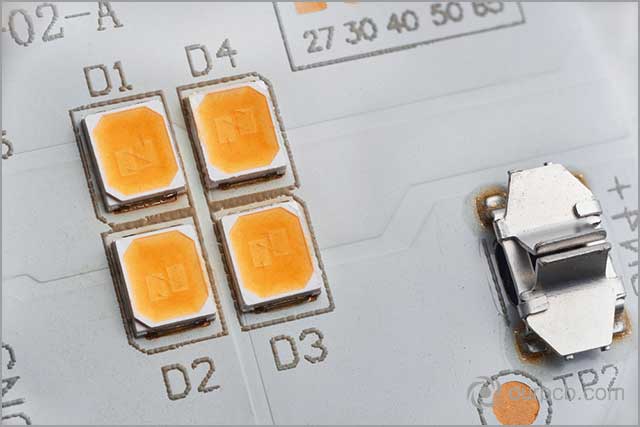 A PCB board for LED at close range