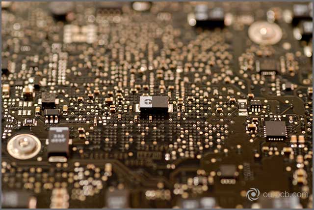 capacitors attached to a board with SMT technology