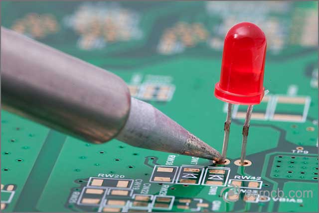 Carefully solder the custom LED PCB