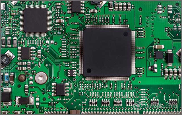 Programmed IC embedded on PCB with other electronics components