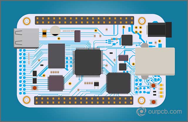 DIY electronic board with a micro-controller, LEDs