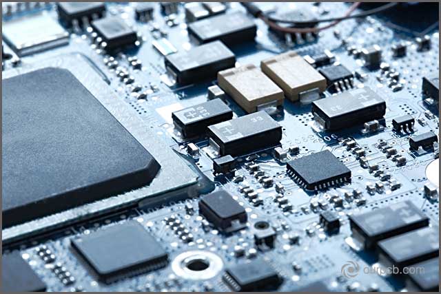 Printed circuit board with various electronic components