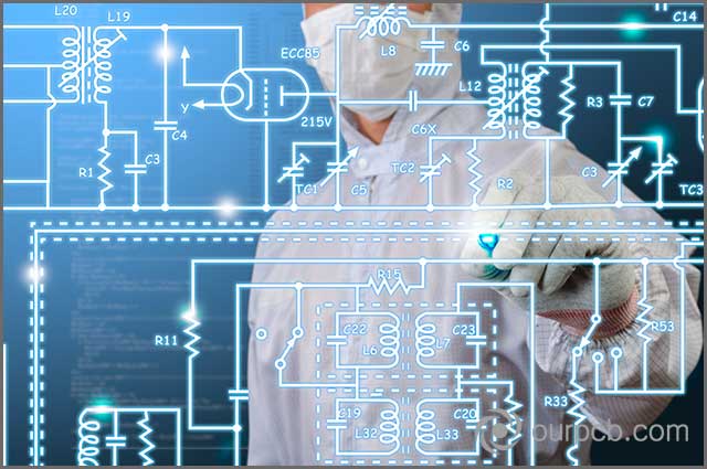 an engineer working on the specifications of an advanced PCB