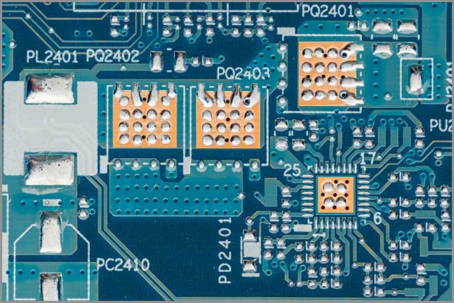 PCB Solder balls on a PCB