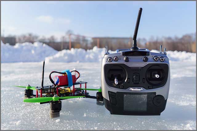 racing a drone on snow using an ESC