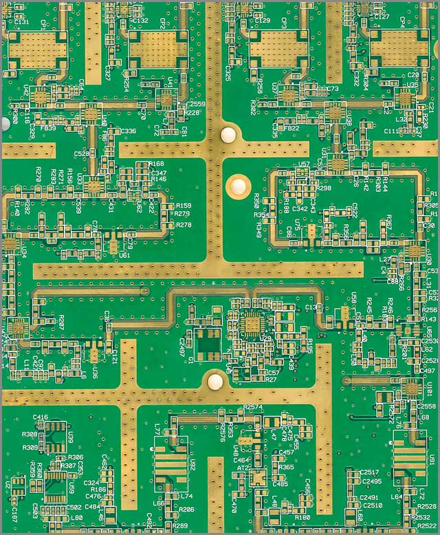 Green PCB with gold finishing