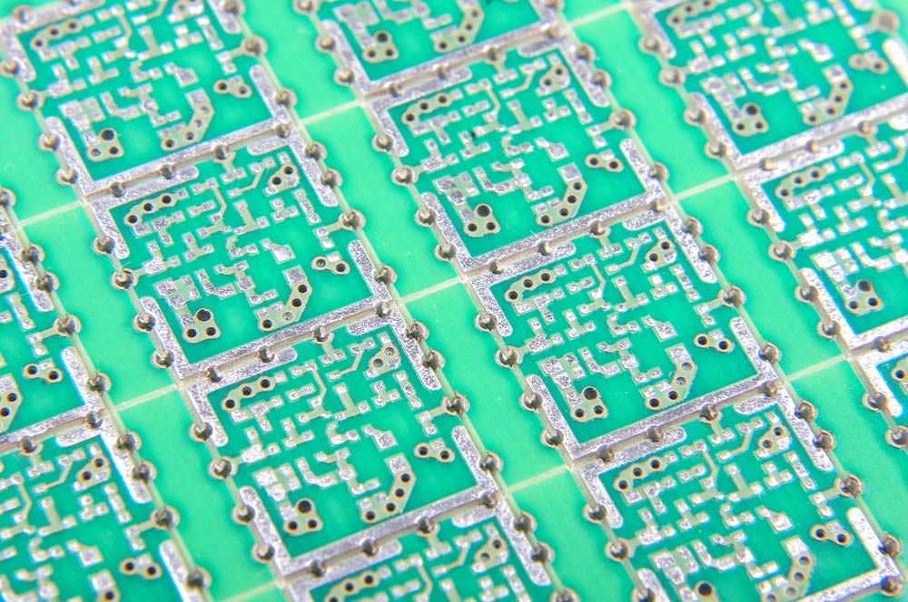 Panelized PCBs ready for assembly