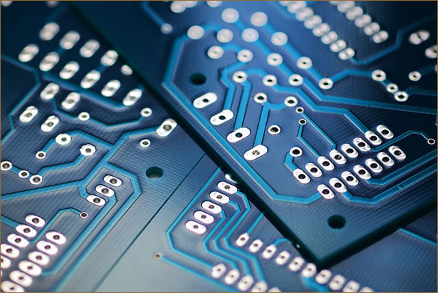 A picture of PCB holes