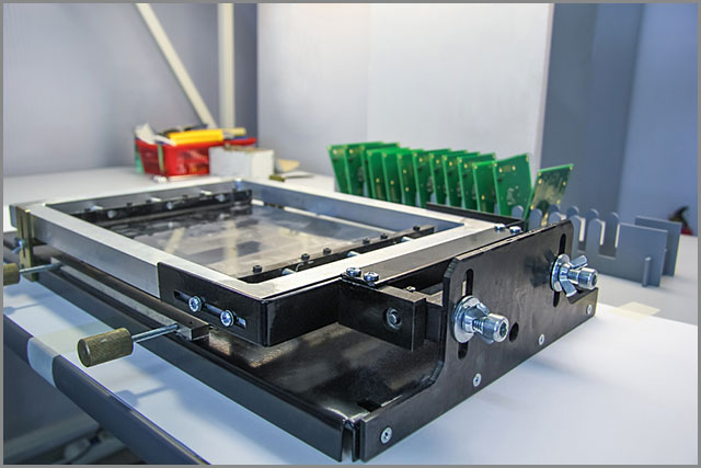 Applying the paste to PCB boards before the vapor phase reflow process