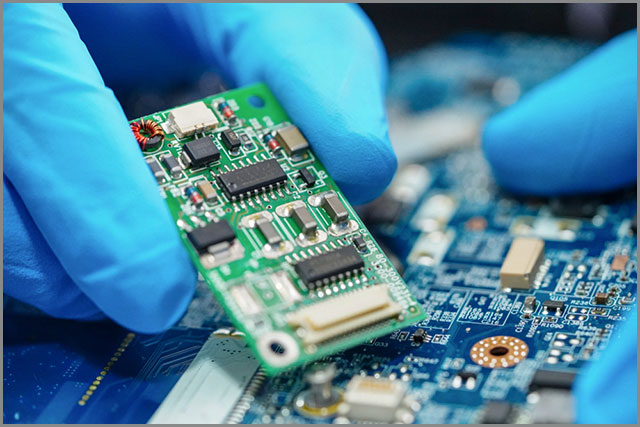 PCB after the vapor phase reflow process