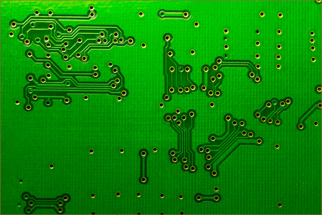 Castellated holes on a green PCB
