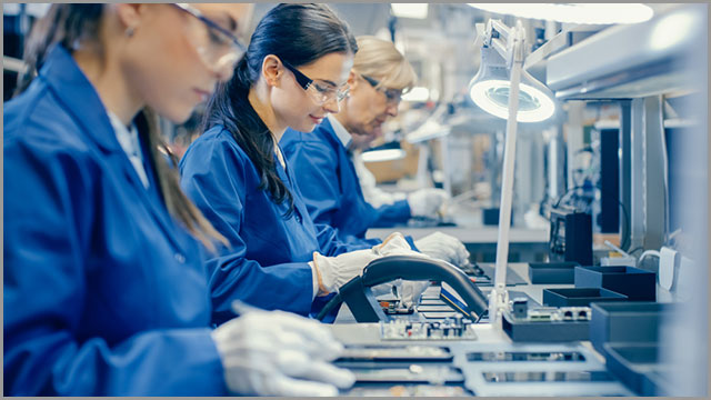 workers in an electronics manufacturing firm