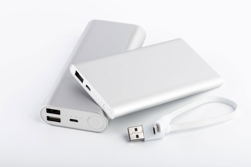 Two power banks with different USB port