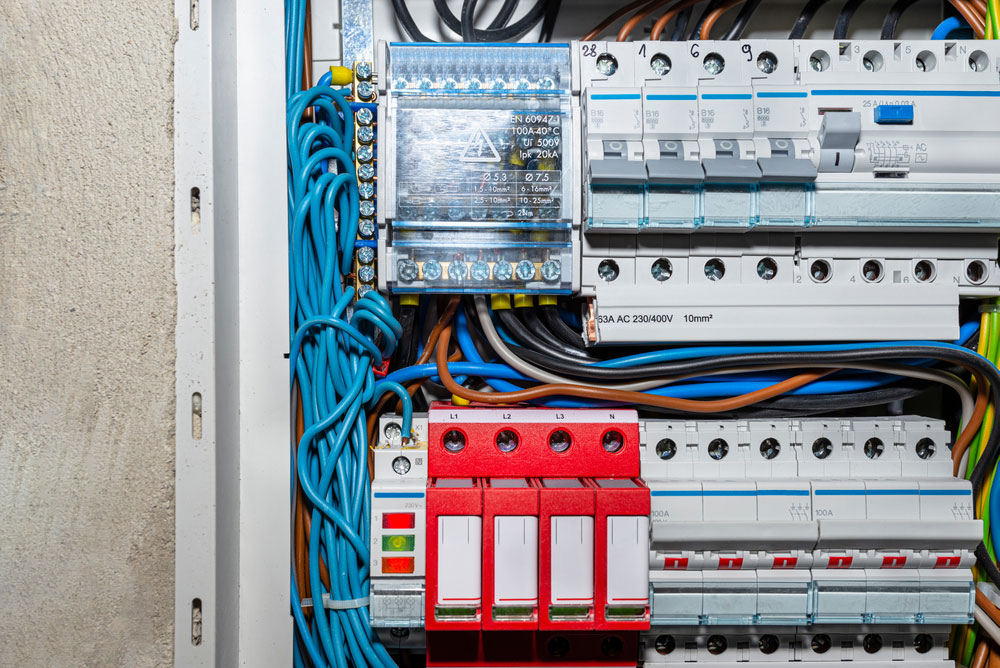 A type of surge protector circuit with indicators placed at the entrance of a hospital