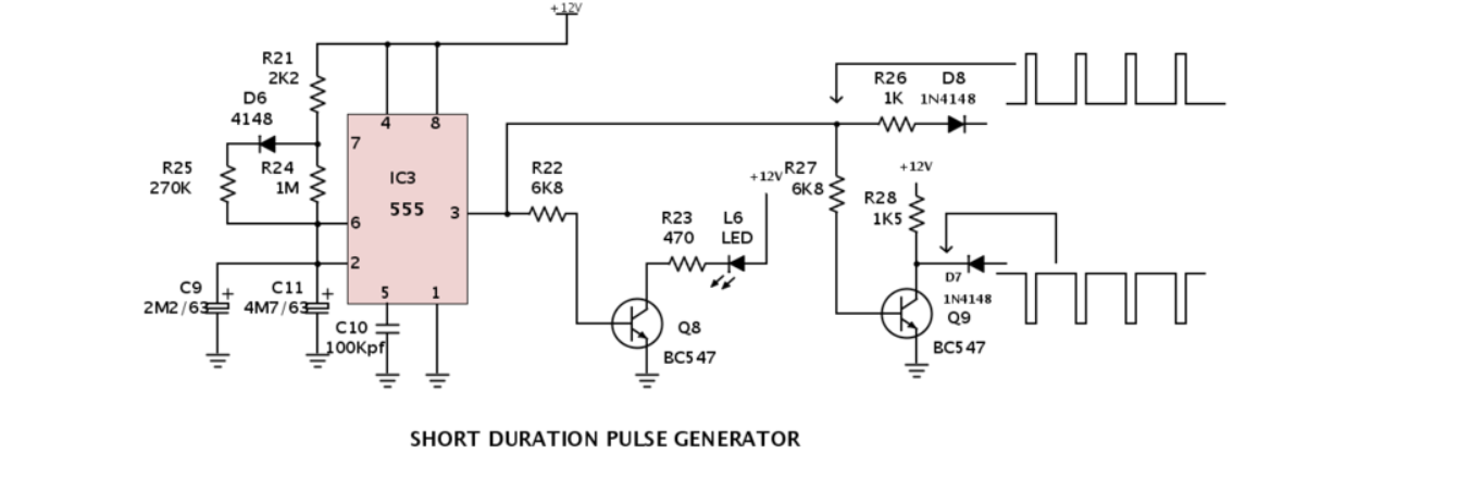 LED strobe light circuit IC 555 Timer