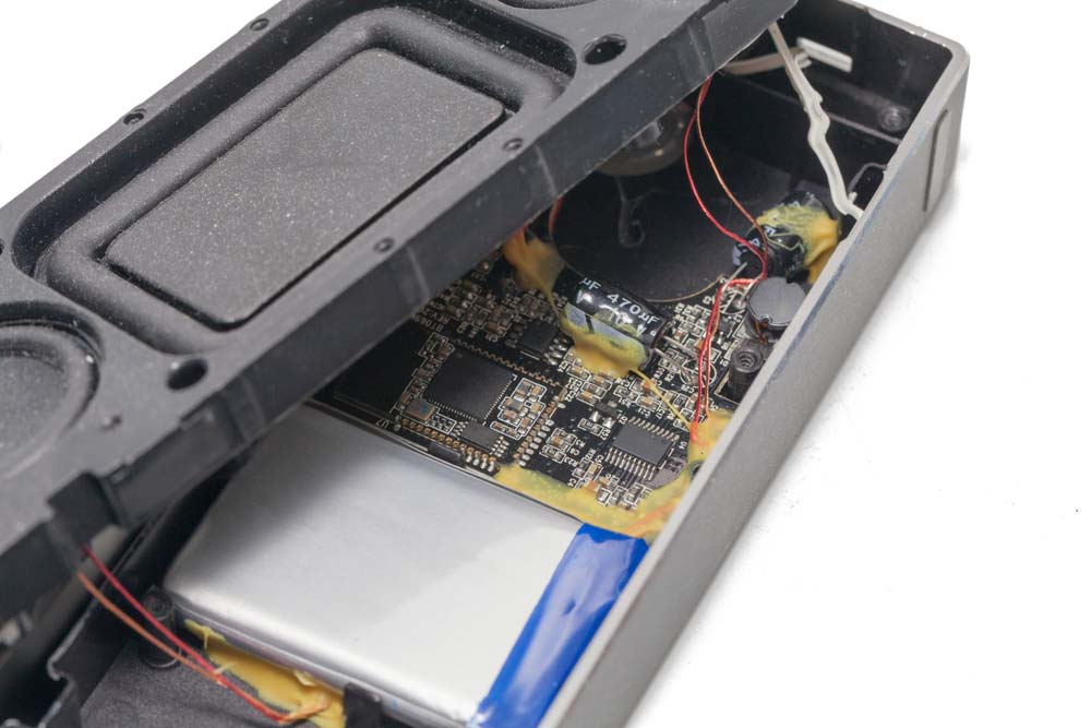The circuit board of a mini Bluetooth speaker