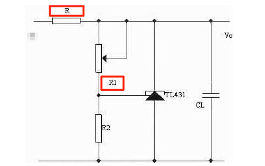 Circuit diagram for adjustable regulator