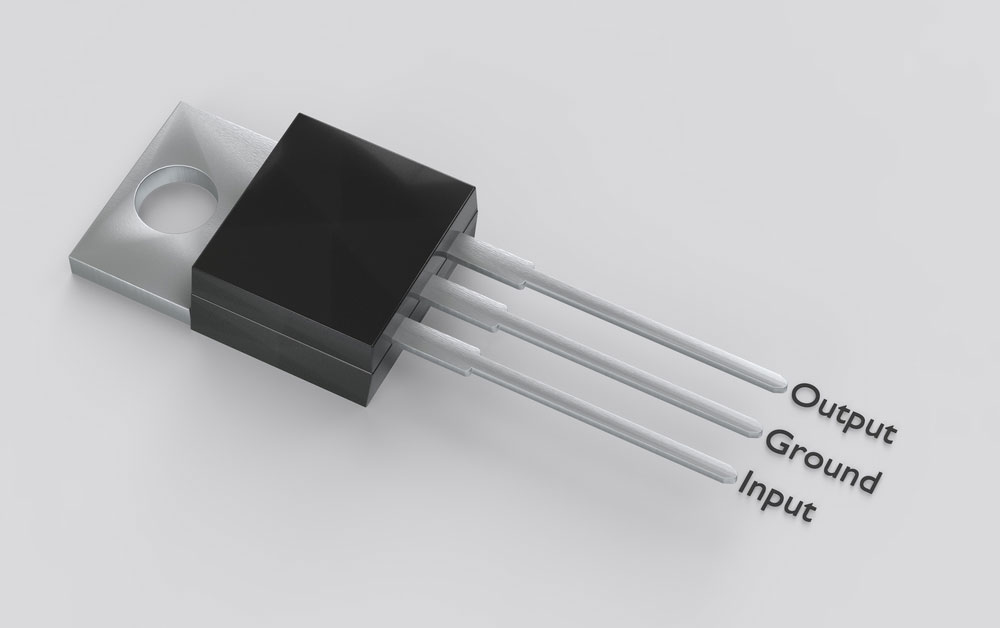 a TO-220 MOSFET with IC 7805 pinout