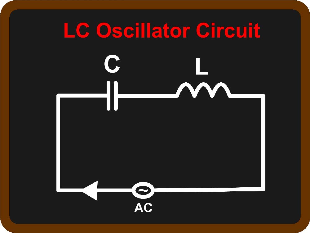 An LC oscillator circuit diagram with an AC output