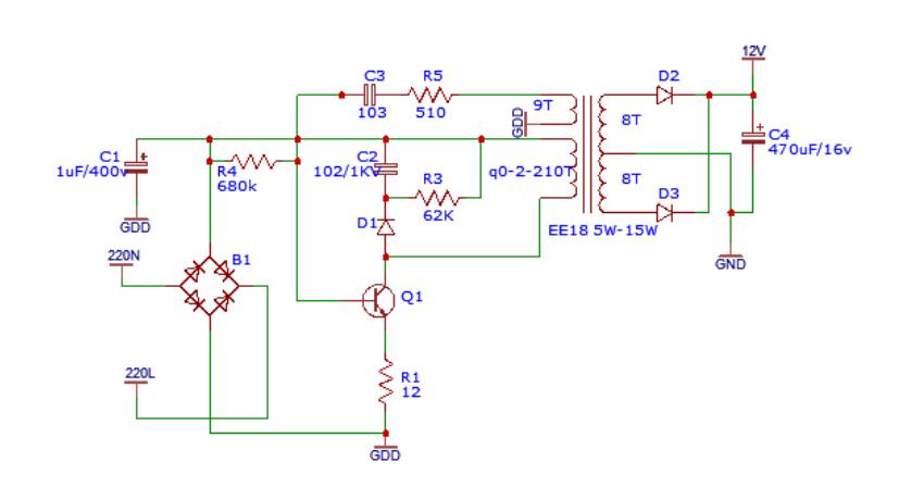 Single-ended forward switching power supply circuit