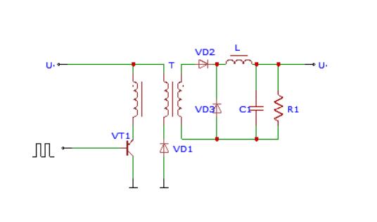 Circuit diagram of a push-pull switching power supply