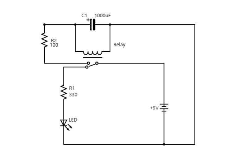 LED flashing circuit with simple relay circuit diagram