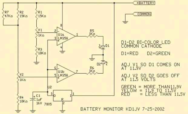 Battery Voltage Indicator Circuit Diagram