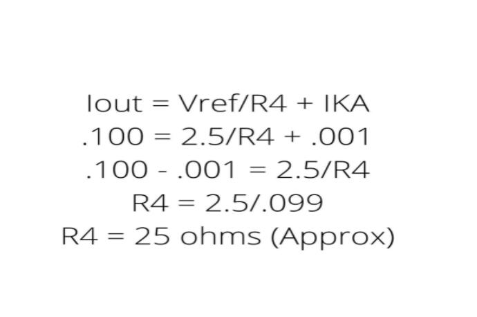 Equation For The circuit solution example below using a battery voltage of 5