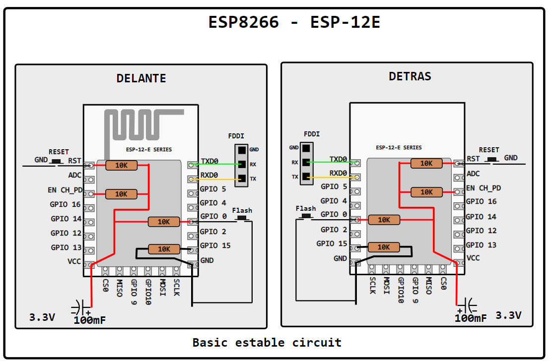 ESP-12 Module Programming Mode Connection