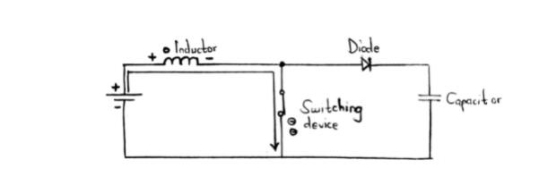 circuit diagram on boost converter working