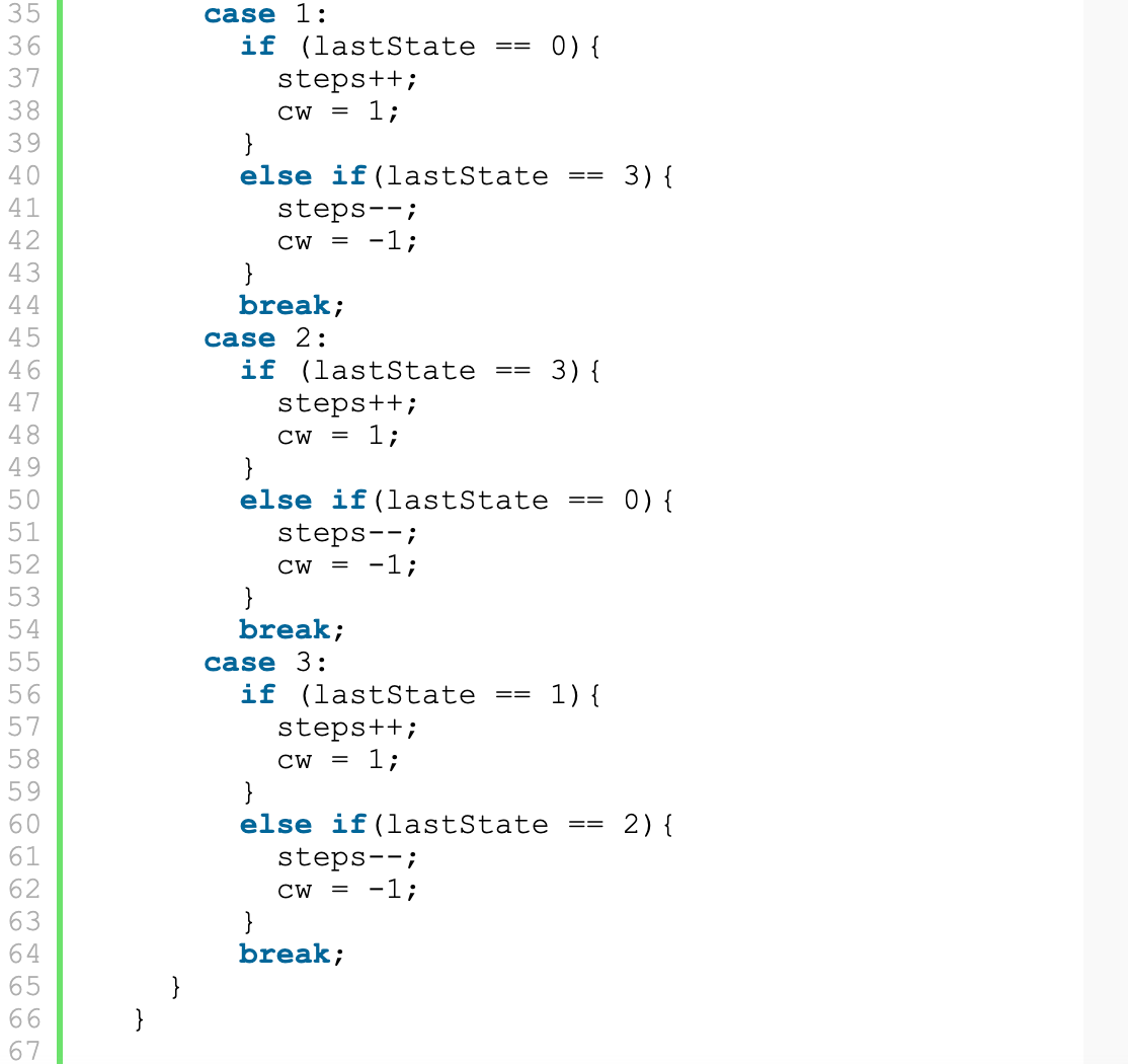 Mouse Rotary Encoder--Initially, we noticed that the State had this sequence: 13201.