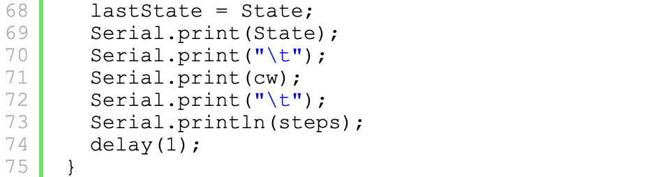 Initially, we noticed that the State had this sequence: 1<->3<->2<->0<->1.