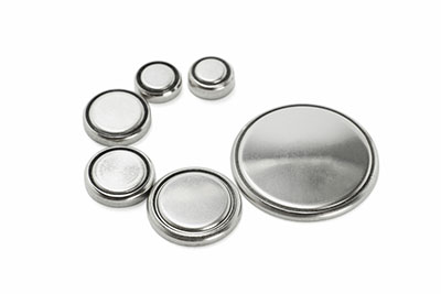 a series of coin cell batteries