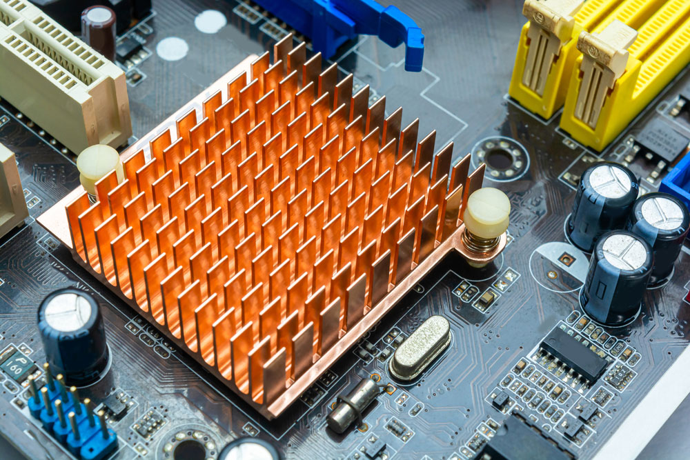 A computer motherboard heat sink