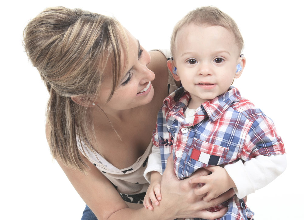 a child using hearing aids