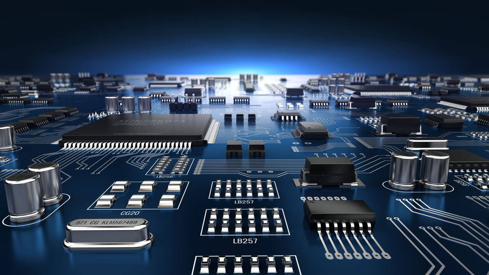 PCB with various components