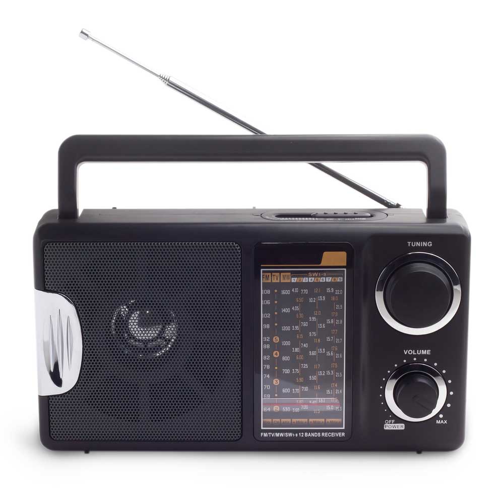 Image of a vintage black radio